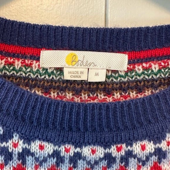 Boden Multicolor Reindeer Crewneck Sweater - Picture 3 of 4
